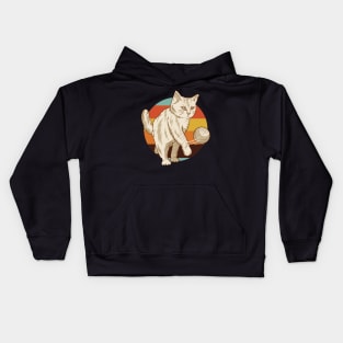 Funny and cute Cat with a ball Kids Hoodie